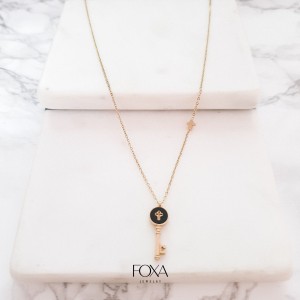 Naszyjnik stal chirurgiczna, celebrytka, kluczyk 