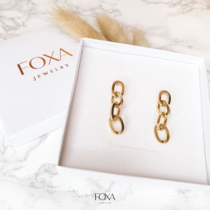 Kolczyki stal chirurgiczna, kolczyki, łańcuchy