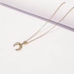 Naszyjnik stal chirurgiczna, księżyc, róg obfitości, lunula, gwiazdka