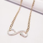 Naszyjnik stal chirurgiczna, żmija, wąż, kryształki opalizujące, łańcuch