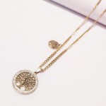 Naszyjnik stal szlachetna, dwa drzewa życia, kryształki