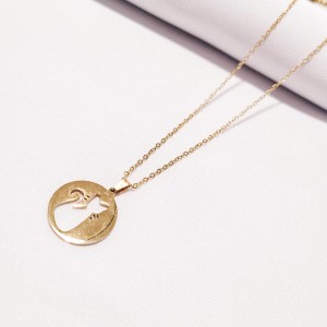 Naszyjnik stal chirurgiczna, kot okrągły