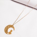 Naszyjnik kot na księżycu