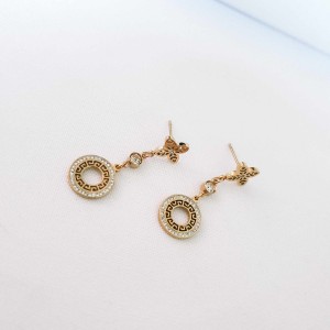 Kolczyki drobne wiszące kółeczka greckie, kwiatek