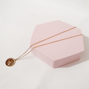 Naszyjnik niebo, słońce, chmury, stal pozłacana