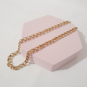 Naszyjnik łańcuch bez zawieszek, stal pozłacana